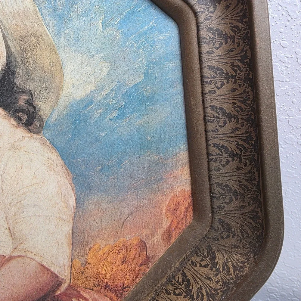 Vintage 70s Tin Lithograph George Romney's‎ Portrait of Miss Juliana Willoughby